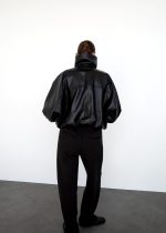 Oversized Leather Bomber jacket - Image 4
