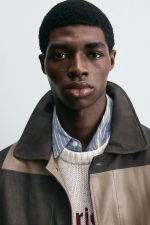 Colour Block Leather Jacket - Image 2