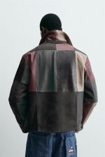 Colour Block Leather Jacket - Image 5