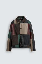 Colour Block Leather Jacket - Image 7