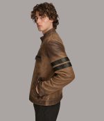 Distressed Leather Biker Jacket - Image 3