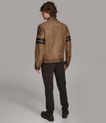 Distressed Leather Biker Jacket - Image 6