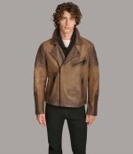 Distressed Leather Biker Jacket - Image 2