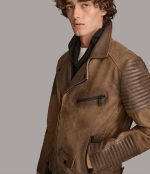 Distressed Leather Biker Jacket - Image 7