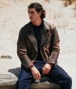 Distressed Leather Biker Jacket - Image 12