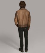 Distressed Leather Biker Jacket - Image 11