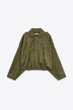 Suede Effect Bomber Jacket - Image 4