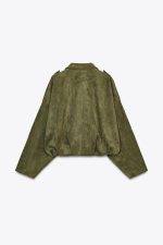 Suede Effect Bomber Jacket - Image 5