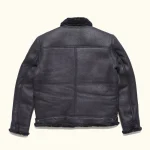 Shearling Leather Bomber Jacket - Image 4