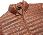 Men’s Sheepskin Puffer Leather Jacket - Image 4