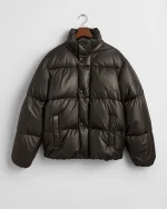 Goose Down Leather Puffer Jacket - Image 6