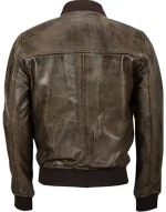 Hand Waxed Bomber Leather Jacket - Image 2